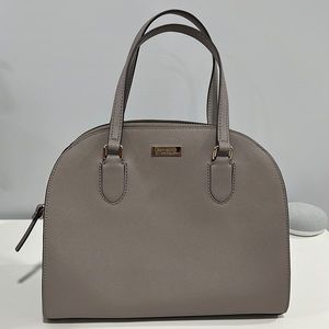 Grey purple hand bag with full length strap kate spade